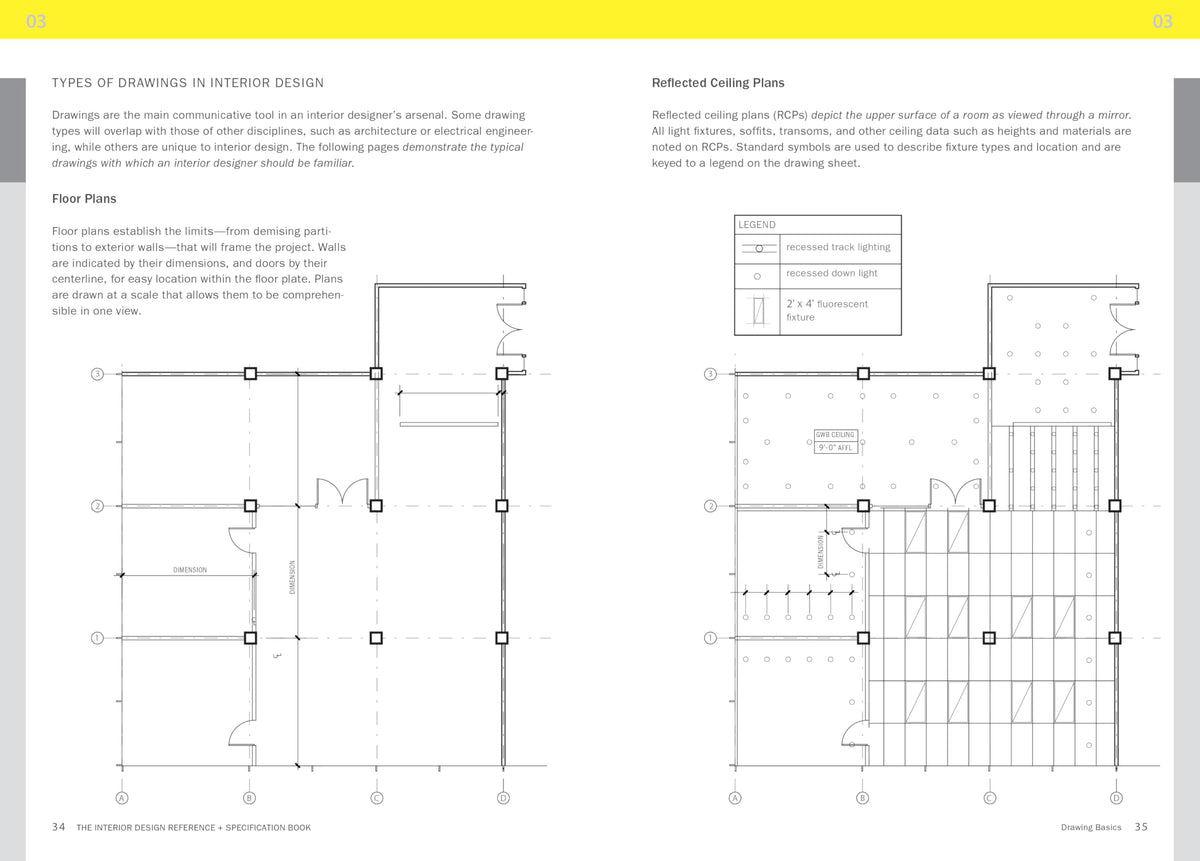 Inside the book: Drawing Basics, floor plans and reflected ceiling plans